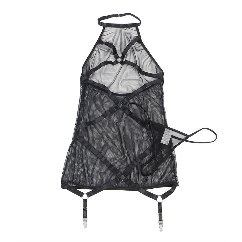 SUBLLIME - TRANSPARENTES NECKHOLDER-KLEID SCHWARZ