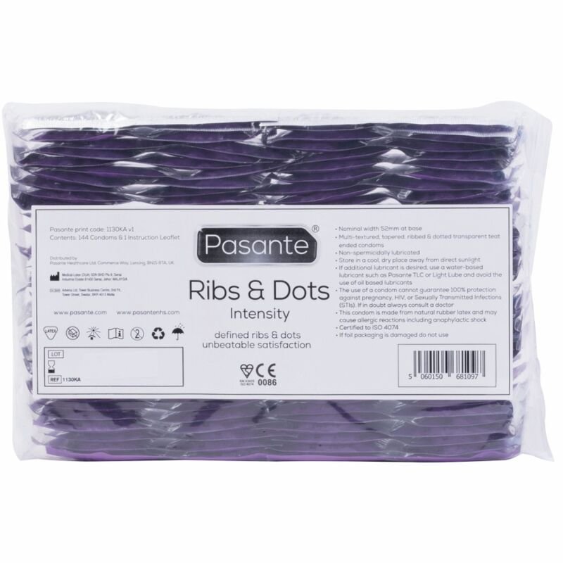 PASANTE - RIBS & DOTS INTENSITY KONDOME 144 EINHEITEN