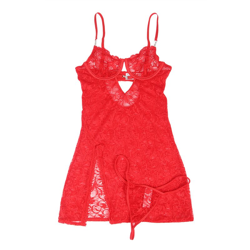 SUBBLIME - 954215 SPITZEN-BABYDOLL MIT VERSTELLBAREN TRÄGERN ROT L/XL