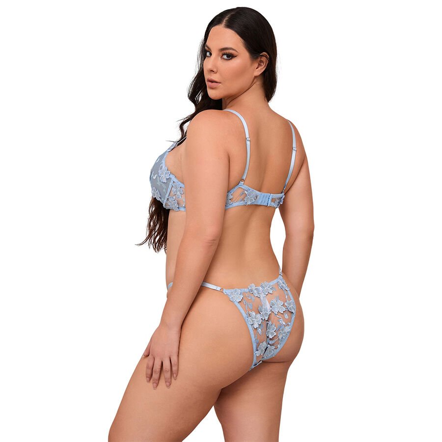 SUBBLIME - 957636 BH- UND SLIP-SET MIT BLUMENSTICKEREI HIMMELBLAU