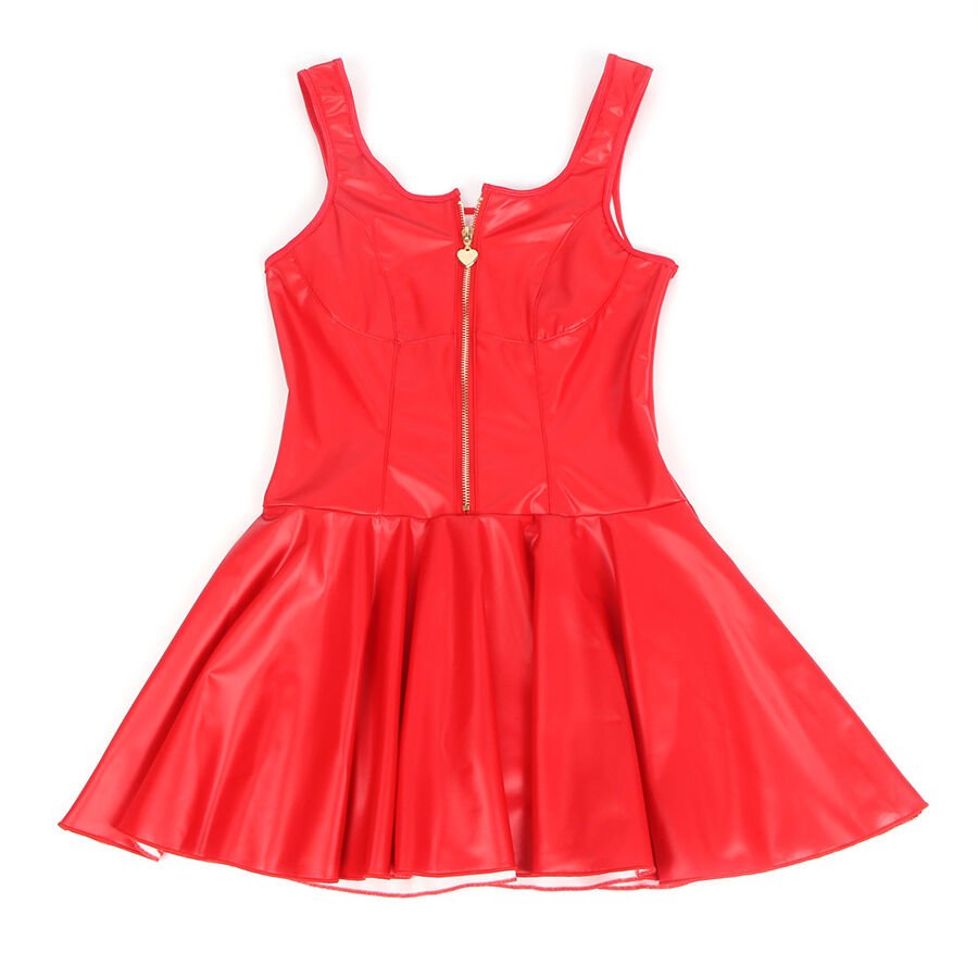 SUBBLIME - 957698 LEDERKLEID MIT HERZ-REISSVERSCHLUSS, ROT,