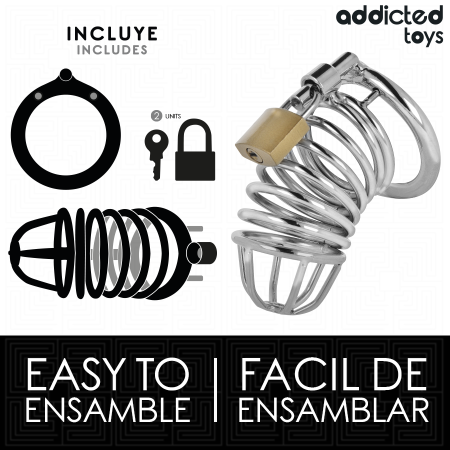 ADDICTED TOYS LOCKED - IRON CELL METALL-PENISKÄFIG GRÖSSE M