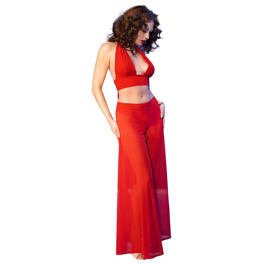 CHILIROSE - CR 4857 ROTES TOP- UND HOSENSET, GRÖSSE