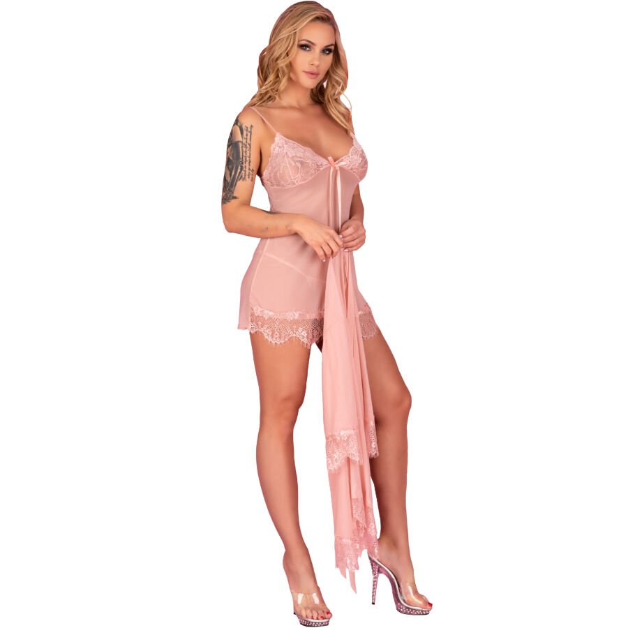 LIVCO CORSETTI FASHION - HYEONA 1710 BABYDOLL + THONG ROSE