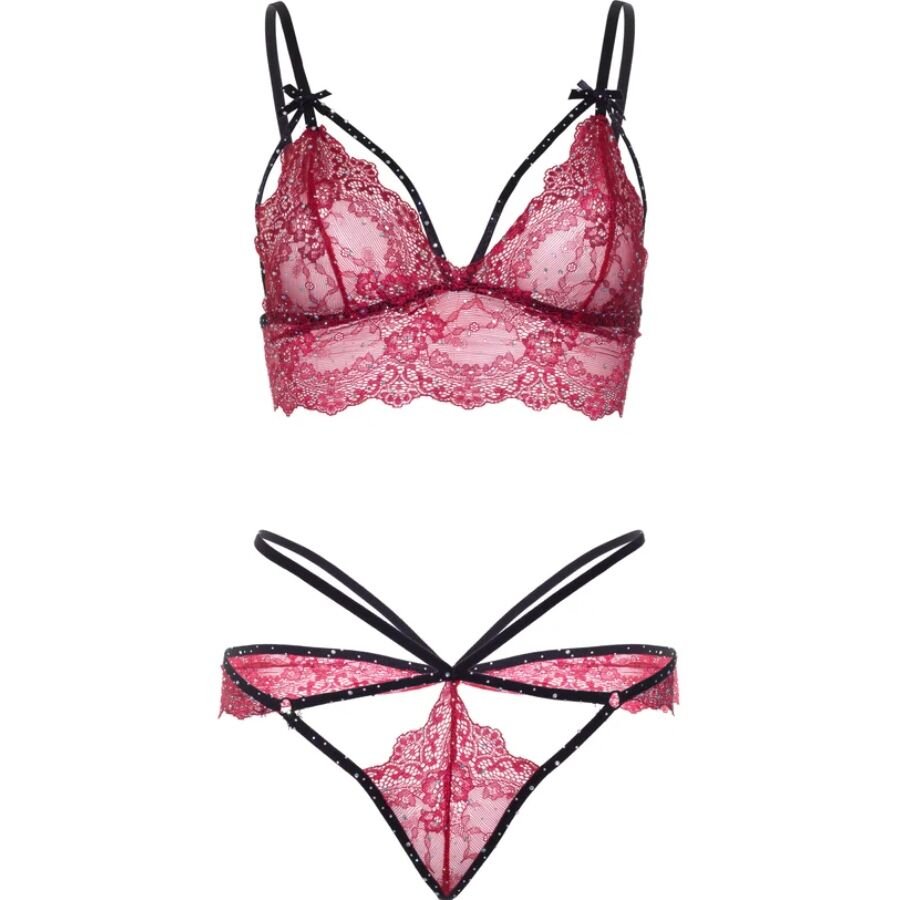 LEG AVENUE - 81623 BH + STRING-SET, BURGUNDERROT, GRÖSSE