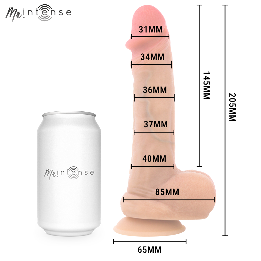 MR INTENSE - DANNY ULTRA-REALISTISCHER SPRITZER-PENIS MIT HODEN 20,5 CM -Ø- 4 CM