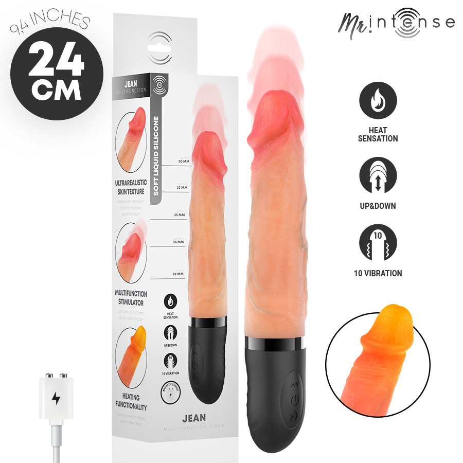 MR INTENSE - JEAN UP&DOWN VIBRATOR MIT WÄRMEEFFEKT 24 CM -Ø- 3,8 CM
