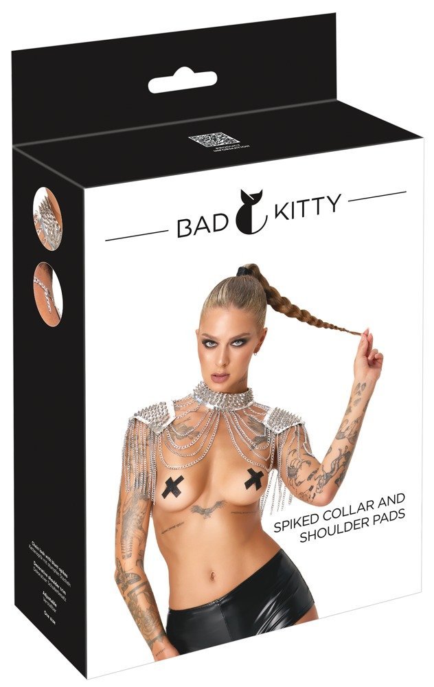 Bad Spiked Collar and shoulder, silber