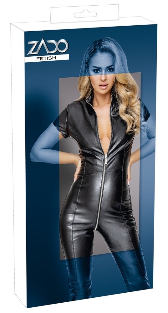 Overall aus Leder, schwarz