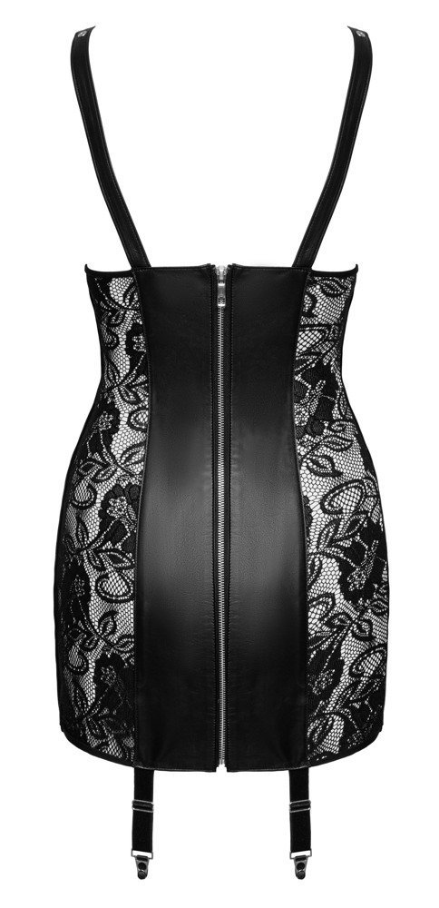 Leder Minikleid busenfrei, schwarz