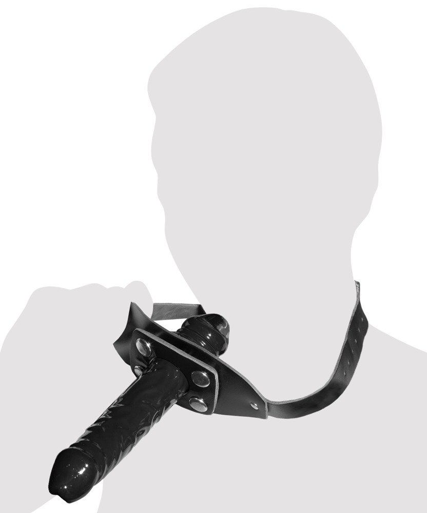 Leder Mundknebel Penis, schwarz