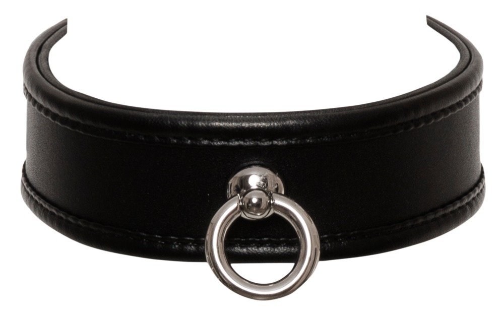 Leder Halsfessel S-L, schwarz