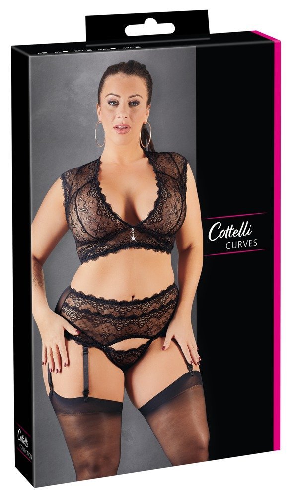 Bralette und String, schwarz