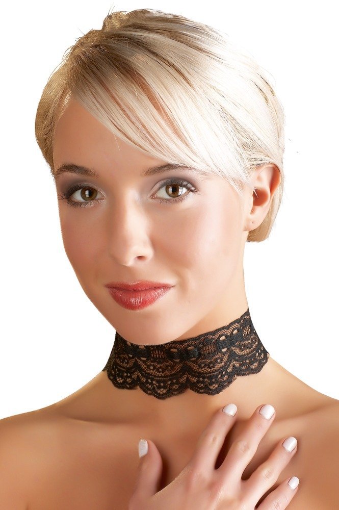 Halsband Spitze, schwarz