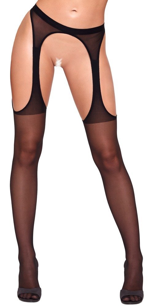 Straps-Strumpfhose, schwarz