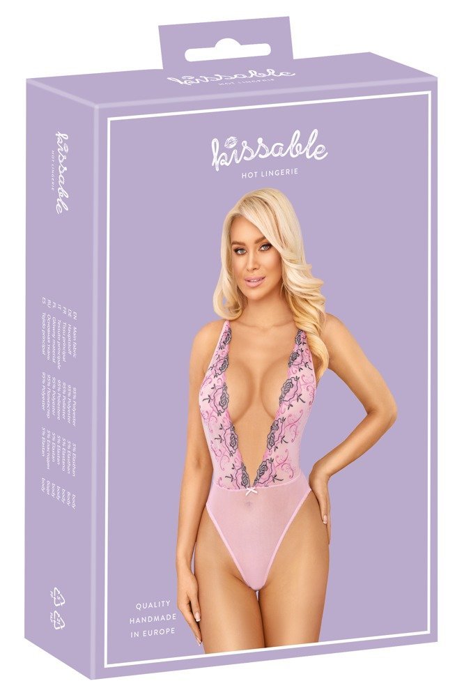 Body Stickerei, rosa