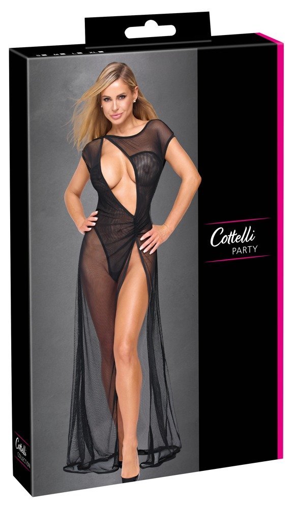 Kleid lang Netz, schwarz