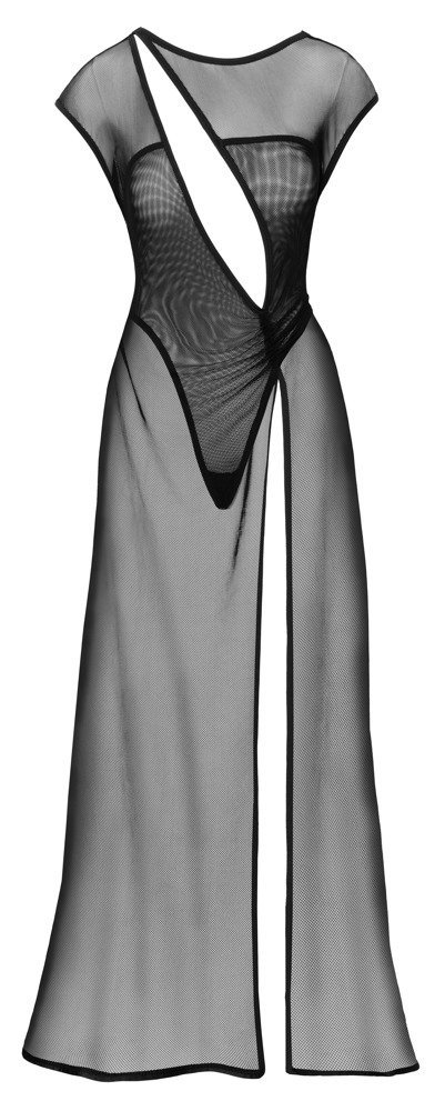 Kleid lang Netz, schwarz