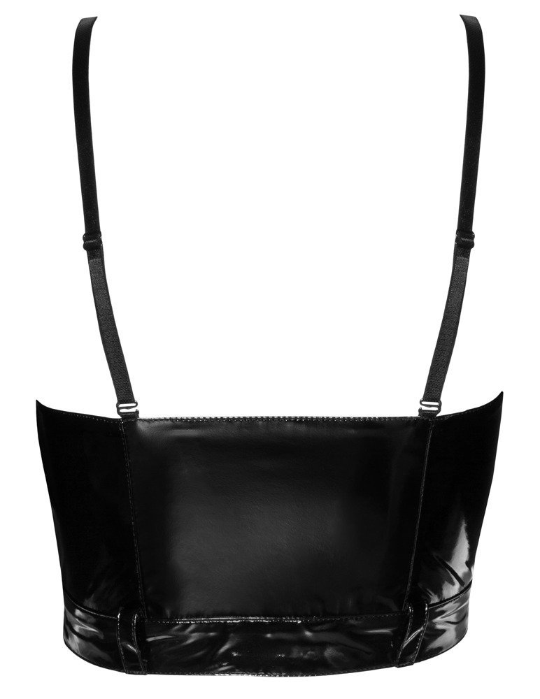 Lack Top Schnalle, schwarz